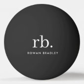 Monogram Classic Elegant Minimal Black Tischtennisball (Rückseite)