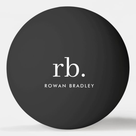 Monogram Classic Elegant Minimal Black Tischtennisball (Rückseite)