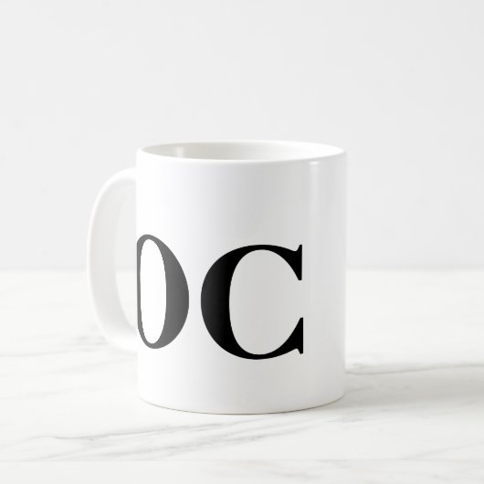Monogram Classic Elegant Minimal Bold Letters Kaffeetasse (Vorderseite Links)