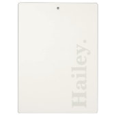 Monogram Classic Elegant Minimal Elfenbeinweiße Be Klemmbrett (Rückseite)