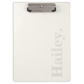 Monogram Classic Elegant Minimal Elfenbeinweiße Be Klemmbrett (Vorderseite)