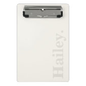 Monogram Classic Elegant Minimal Elfenbeinweiße Be Mini Klemmbrett (Vorderseite)