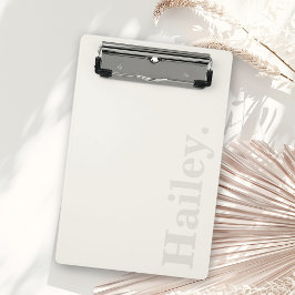 Monogram Classic Elegant Minimal Elfenbeinweiße Be Mini Klemmbrett