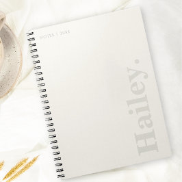 Monogram Classic Elegant Minimal Elfenbeinweiße Be Notizblock