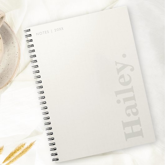 Monogram Classic Elegant Minimal Elfenbeinweiße Be Notizblock