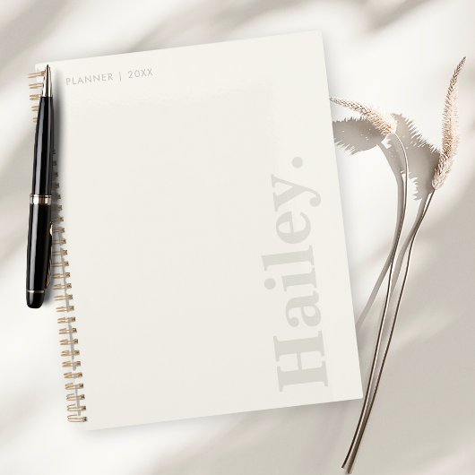 Monogram Classic Elegant Minimal Elfenbeinweiße Be Planer