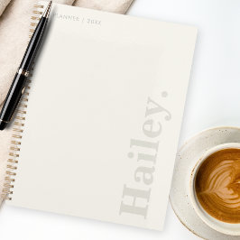 Monogram Classic Elegant Minimal Elfenbeinweiße Be Planer