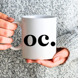 Monogram Classic Elegant Minimal fett Schwarz-weiß Kaffeetasse