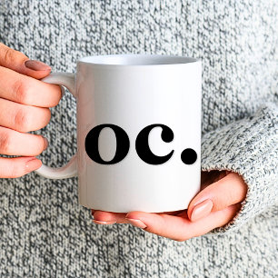 Monogram Classic Elegant Minimal fett Schwarz-weiß Kaffeetasse