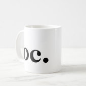 Monogram Classic Elegant Minimal fett Schwarz-weiß Kaffeetasse (Vorderseite Links)