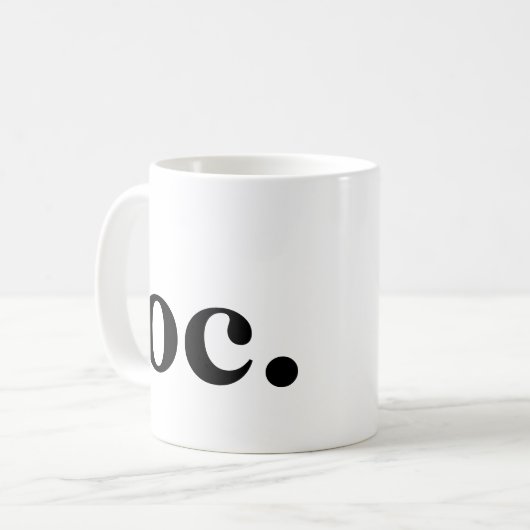 Monogram Classic Elegant Minimal fett Schwarz-weiß Kaffeetasse (Vorderseite Links)