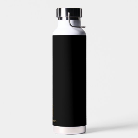 Monogram Classic Elegant Minimal Gold Black Trinkflasche (Links)