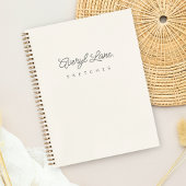 Monogram Classic Elegant Minimal Ivory Gold Script Notizblock