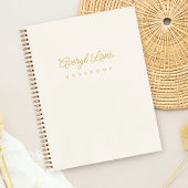 Monogram Classic Elegant Minimal Ivory Gold Script Notizblock