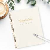 Monogram Classic Elegant Minimal Ivory Gold Script Notizblock