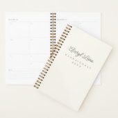 Monogram Classic Elegant Minimal Ivory Gold Script Planer (Anzeige)