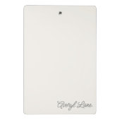 Monogram Classic Elegant Minimal Ivory Script Name Mini Klemmbrett (Rückseite)