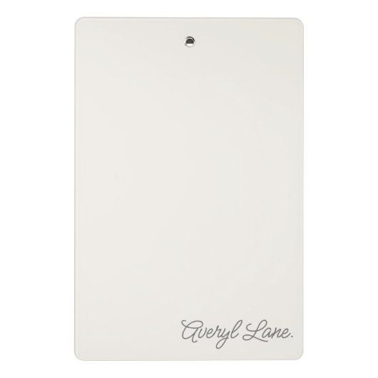 Monogram Classic Elegant Minimal Ivory Script Name Mini Klemmbrett (Rückseite)