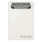 Monogram Classic Elegant Minimal Ivory Script Name Mini Klemmbrett (Vorderseite)