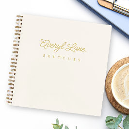 Monogram Classic Elegant Minimal Ivory Sketchbook Notizblock