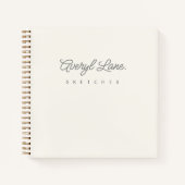 Monogram Classic Elegant Minimal Ivory Sketchbook Notizblock (Vorderseite)