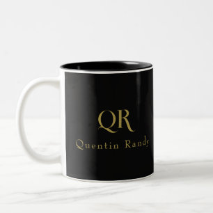 Monogram Classic Elegant Minimal Perfect Gift Idee Zweifarbige Tasse