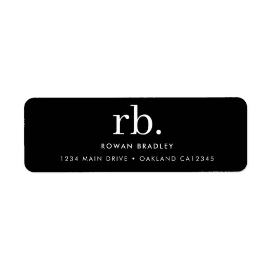 Monogram Classic Elegant Minimal Schwarz und Weiß (Vorne)