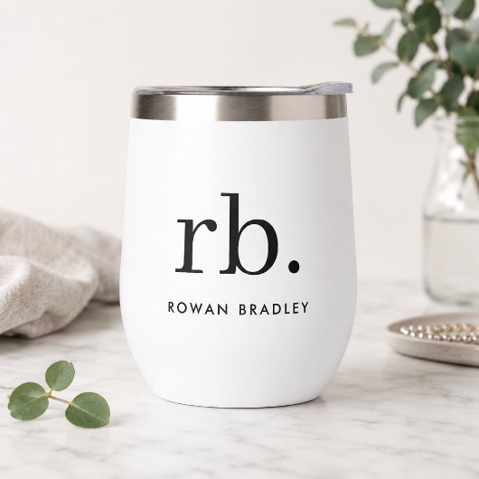 Monogram Classic Elegant Minimal Schwarz und Weiß