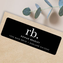Monogram Classic Elegant Minimal Schwarz und Weiß