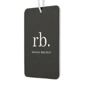 Monogram Classic Elegant Minimal Schwarz und Weiß Autolufterfrischer (Links)