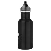 Monogram Classic Elegant Minimal Schwarz und Weiß Edelstahlflasche (Rechts)