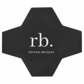 Monogram Classic Elegant Minimal Schwarz und Weiß Fußball (Flach)