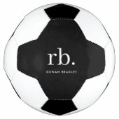 Monogram Classic Elegant Minimal Schwarz und Weiß Fußball (Vorderseite)