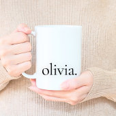 Monogram Classic Elegant Minimal Schwarz und Weiß Kaffeetasse