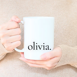 Monogram Classic Elegant Minimal Schwarz und Weiß Kaffeetasse