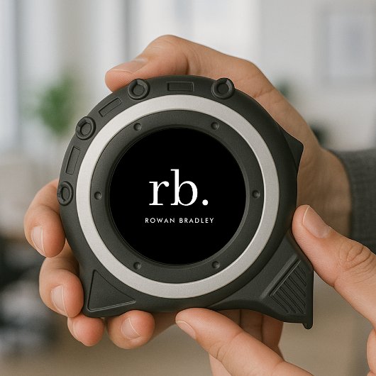 Monogram Classic Elegant Minimal Schwarz und Weiß Maßband