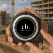 Monogram Classic Elegant Minimal Schwarz und Weiß Maßband