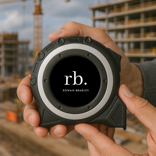 Monogram Classic Elegant Minimal Schwarz und Weiß Maßband