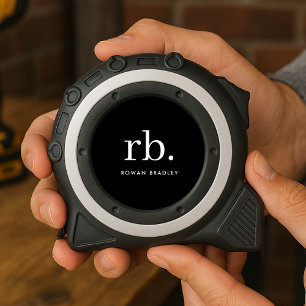 Monogram Classic Elegant Minimal Schwarz und Weiß Maßband