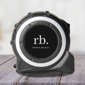 Monogram Classic Elegant Minimal Schwarz und Weiß Maßband