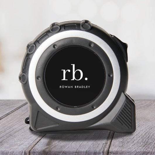 Monogram Classic Elegant Minimal Schwarz und Weiß Maßband