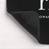 Monogram Classic Elegant Minimal Schwarz und Weiß Mousepad (Ecke)