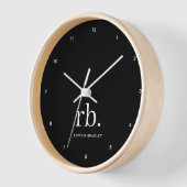 Monogram Classic Elegant Minimal Schwarz und Weiß Uhr (Winkel)