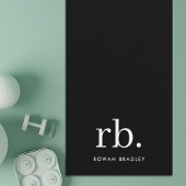 Monogram Classic Elegant Minimal Schwarz und Weiß Yogamatte