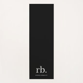 Monogram Classic Elegant Minimal Schwarz und Weiß Yogamatte (Vorderseite)