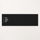 Monogram Classic Elegant Minimal Schwarz und Weiß Yogamatte (Vorderseite (Horizontal))