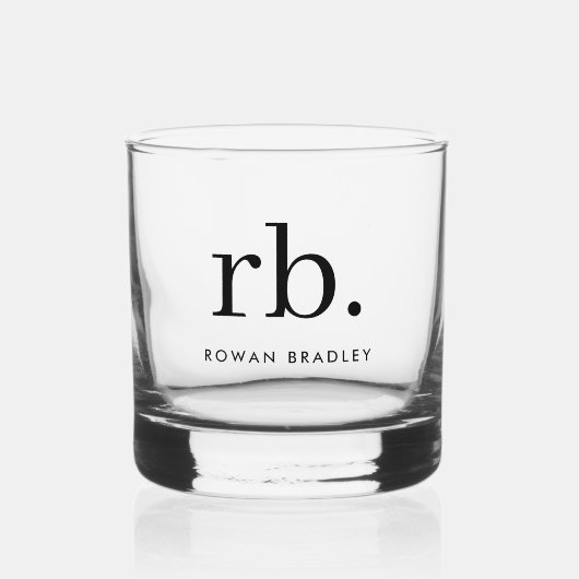 Monogram Classic Elegant Minimal Stilvoll Whiskyglas (Vorderseite)