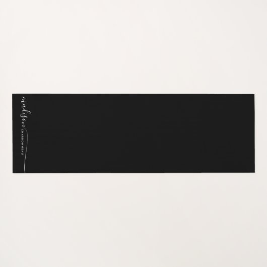 Monogram Classic Elegant Minimal White Black Yogamatte (Rückseite (Horizontal))