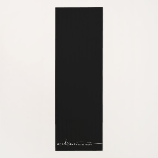 Monogram Classic Elegant Minimal White Black Yogamatte (Rückseite)