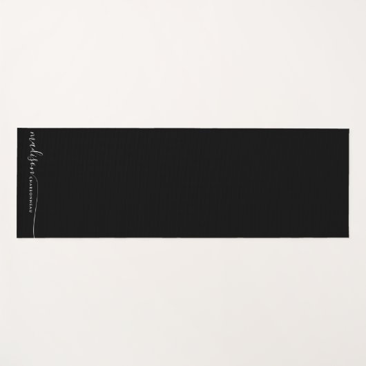Monogram Classic Elegant Minimal White Black Yogamatte (Vorderseite (Horizontal))